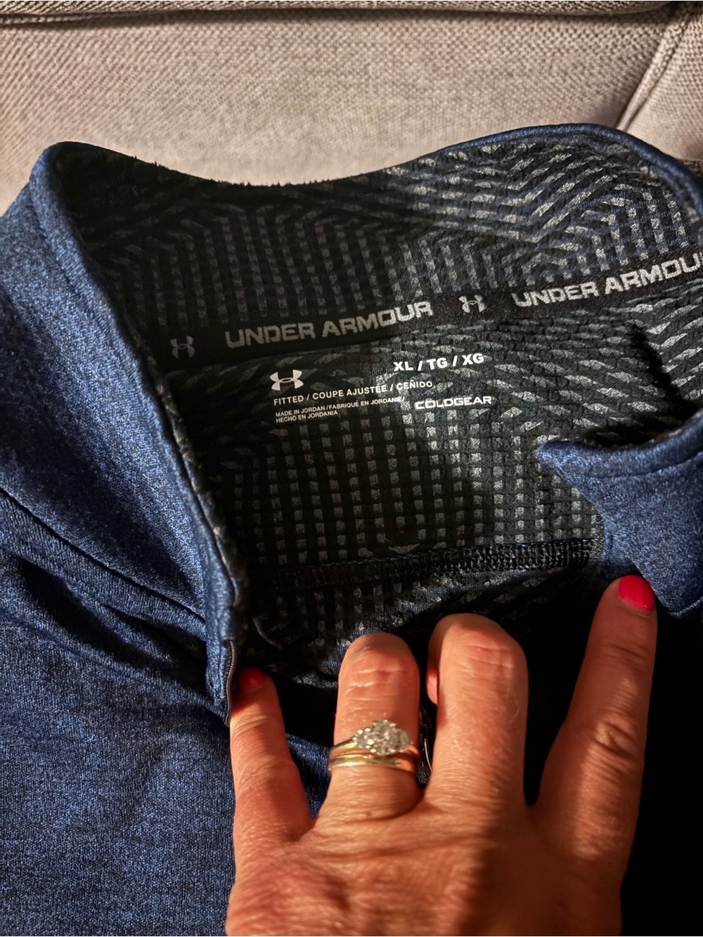 Under Armour Men's Blue Quarter-Zip Sweater - Picture 3 of 3